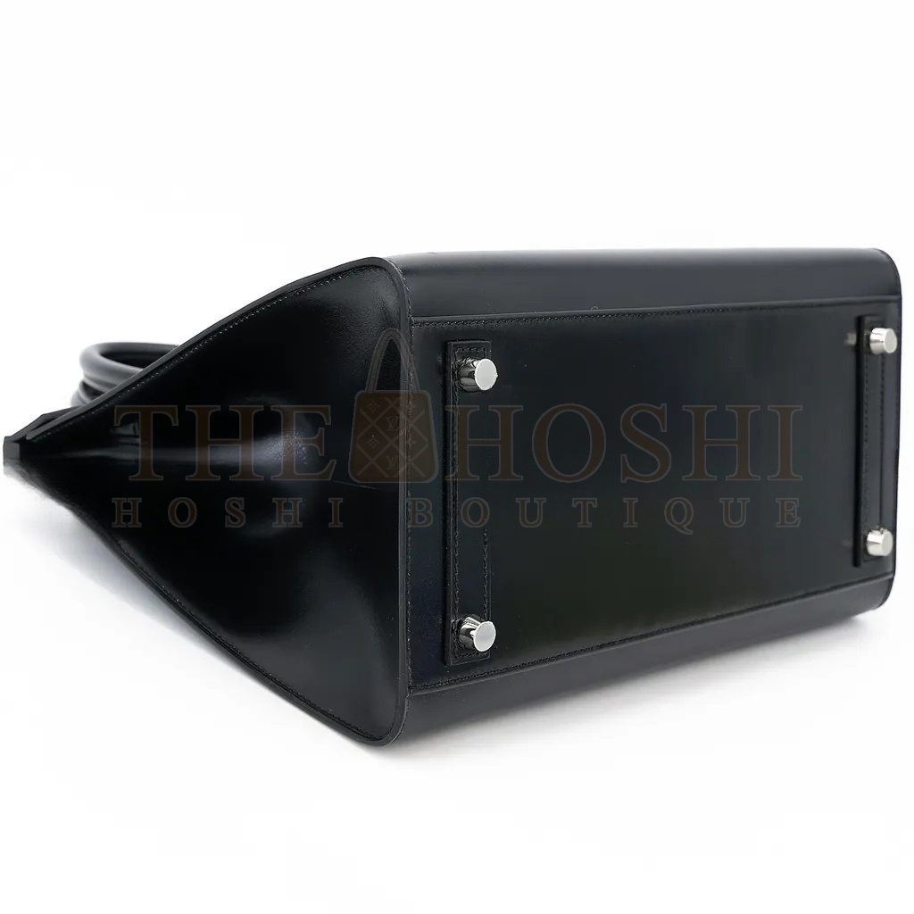 H**me5 BIRKIN 30 BOX LEATHER BLACK SILVER BUCKLE H029281CK89 (30*22*15cm) Master Quality